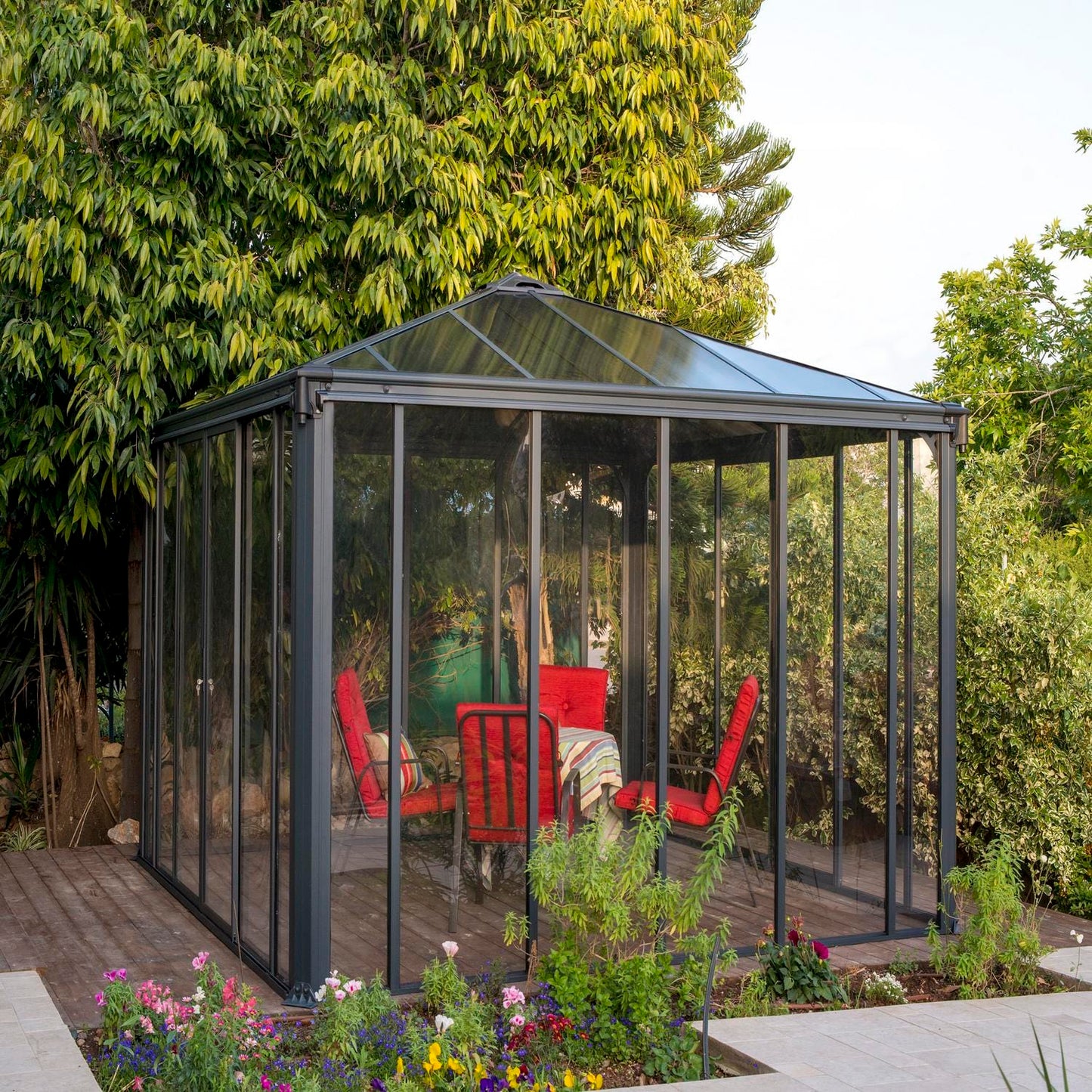 Palram - Canopia | Ledro Enclosed Gazebo - Gray - HG9190