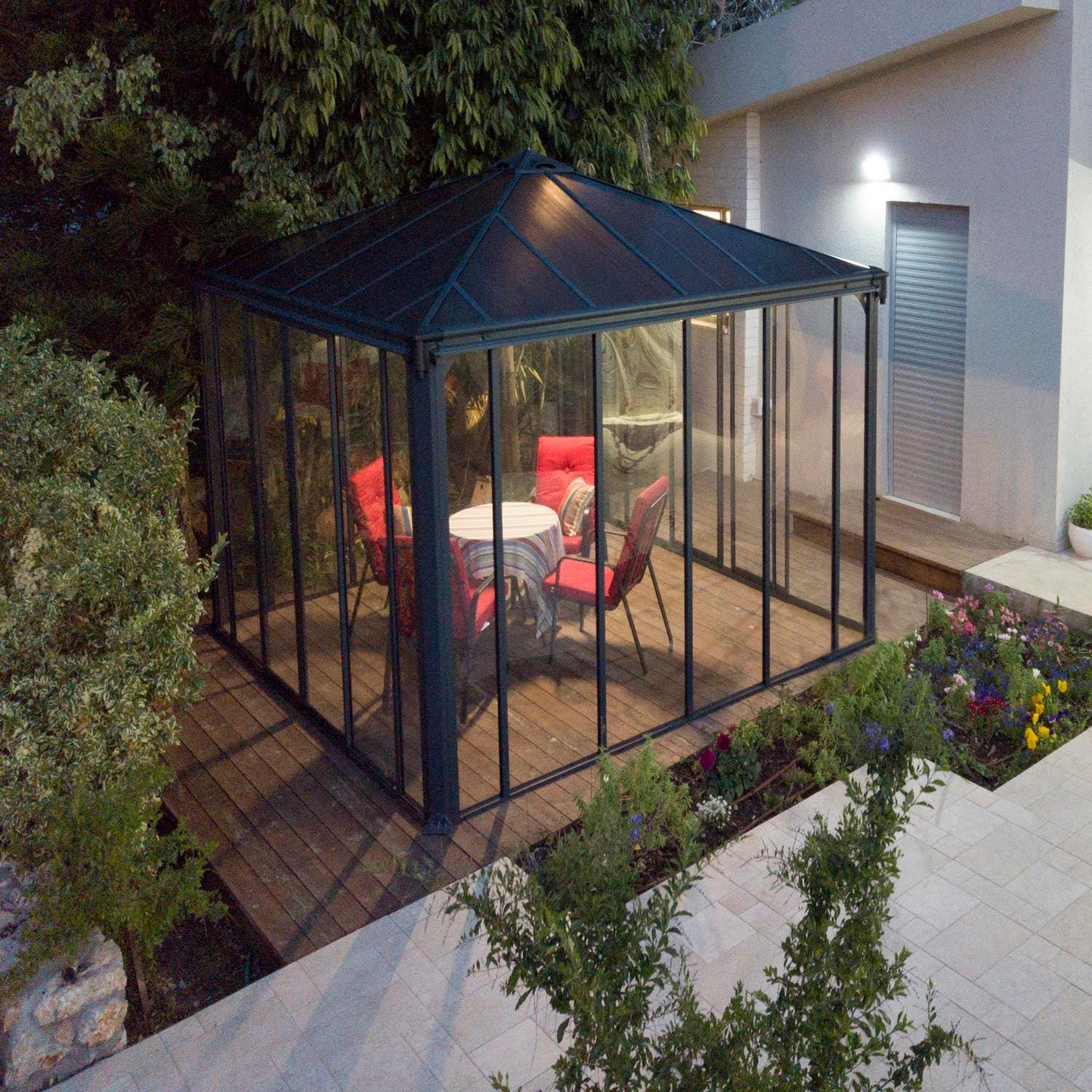 Palram - Canopia | Ledro Enclosed Gazebo - Gray - HG9190