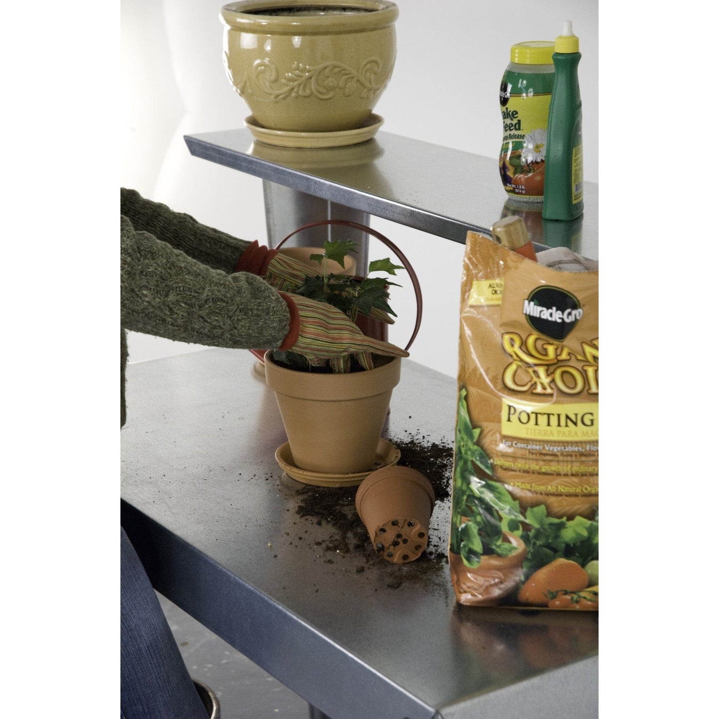 Palram  Poly-Tex | Galvanized Steel Garden Potting Table - HG2000