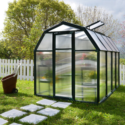 Palram - Canopia | EcoGrow Greenhouse Kit - 6 Ft Wide - Green With 6mm Twin-wall Polycarbonate Glazing - HG7006