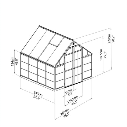 Palram - Canopia | Balance Greenhouse Kit With Clear 0.8mm Polycarbonate Glazing - HG6108G