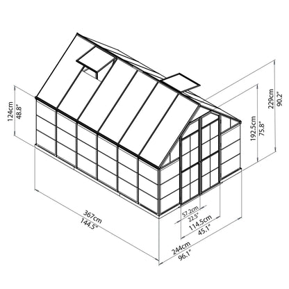 Palram - Canopia | Balance Greenhouse Kit With Clear 0.8mm Polycarbonate Glazing - HG6108G