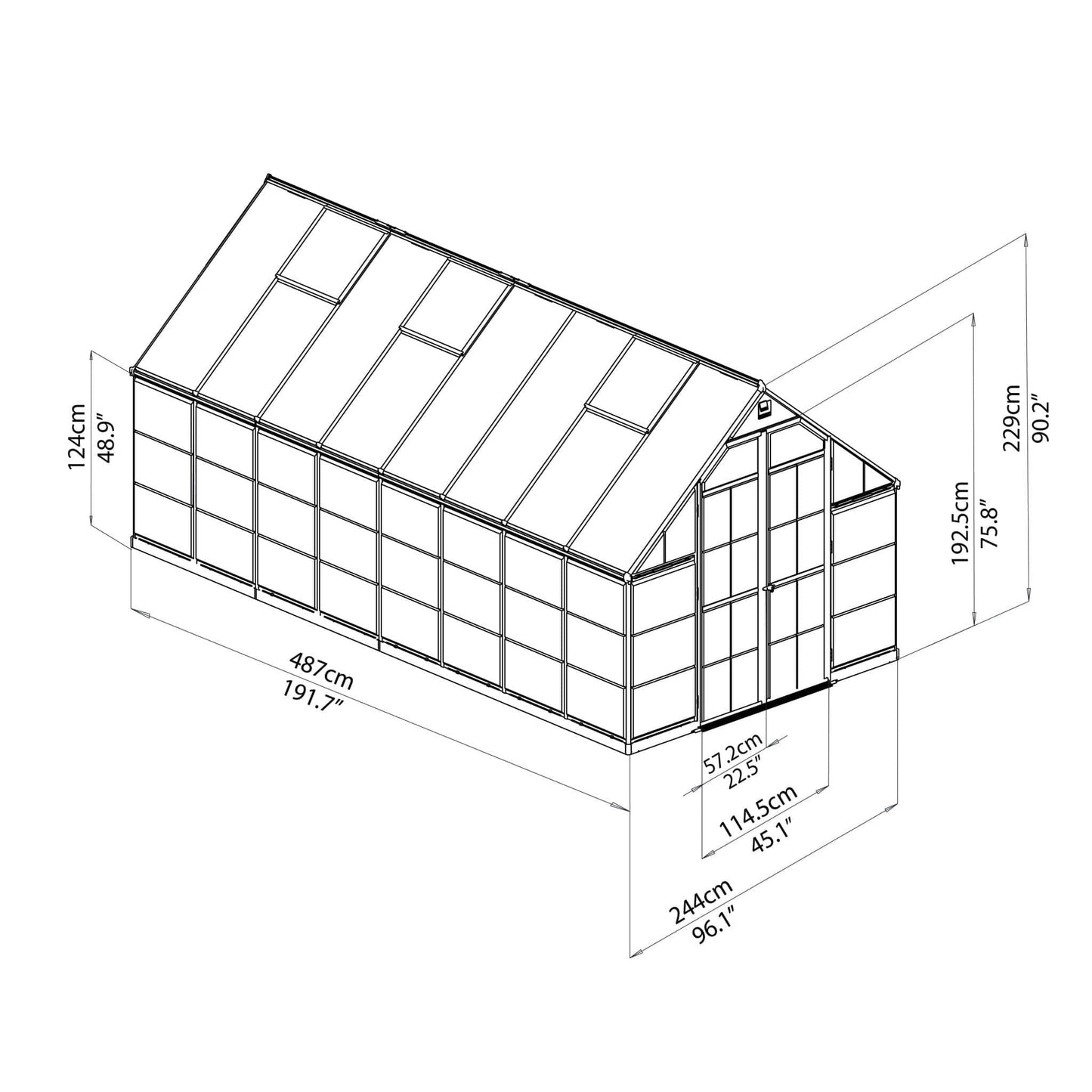 Palram - Canopia | Balance Greenhouse Kit With Clear 0.8mm Polycarbonate Glazing - HG6108G