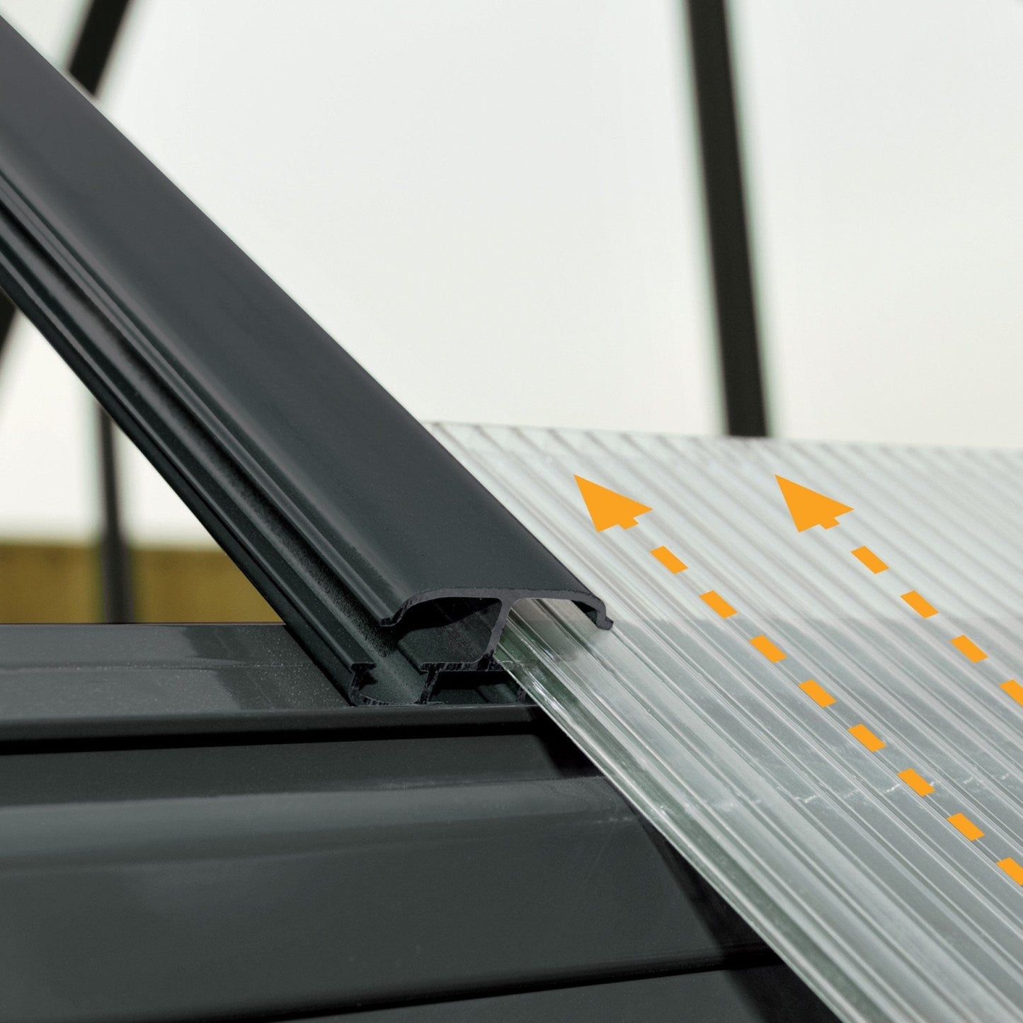 Palram - Canopia | 12x10 Ft Chalet Greenhouse Kit - Gray With 0.8mm Polycarbonate Glazing - HG5400