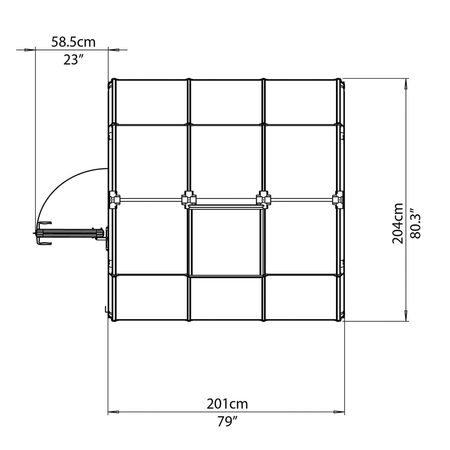 Palram - Canopia | EcoGrow Greenhouse Kit - 6 Ft Wide - Green With 6mm Twin-wall Polycarbonate Glazing - HG7006