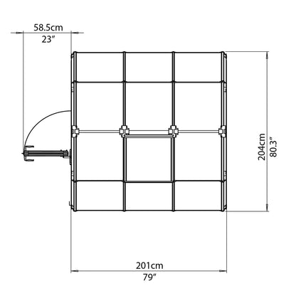 Palram - Canopia | EcoGrow Greenhouse Kit - 6 Ft Wide - Green With 6mm Twin-wall Polycarbonate Glazing - HG7006
