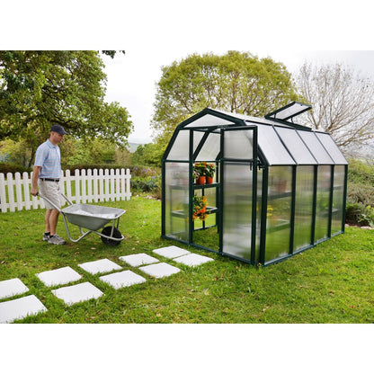 Palram - Canopia | EcoGrow Greenhouse Kit - 6 Ft Wide - Green With 6mm Twin-wall Polycarbonate Glazing - HG7006