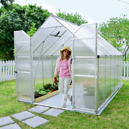 Palram - Canopia | Essence Greenhouse Kit - Silver With 4mm Twin-wall Polycarbonate Glazing - HG5812