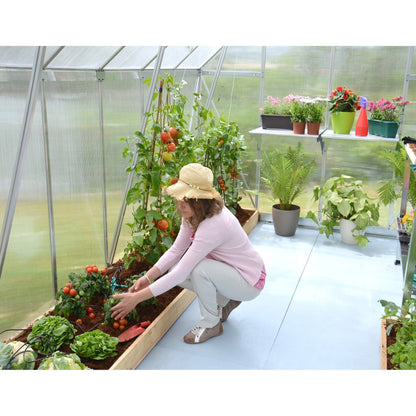 Palram - Canopia | Essence Greenhouse Kit - Silver With 4mm Twin-wall Polycarbonate Glazing - HG5812