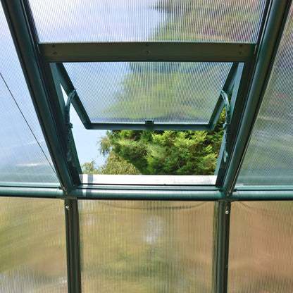 Palram - Canopia | Grand Gardener Greenhouse Kit - 8 Ft Wide - Green - 0.8mm Clear Polycarbonate Glazing - HG7208C