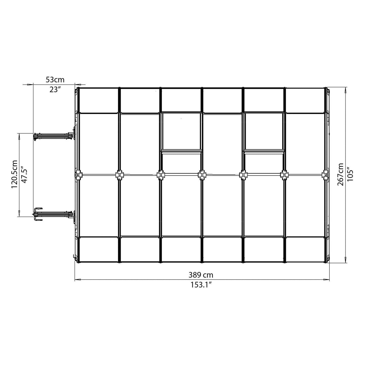 Palram - Canopia | Grand Gardener Greenhouse Kit - 8 Ft Wide - Green - 0.8mm Clear Polycarbonate Glazing - HG7208C