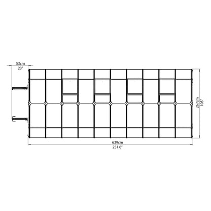 Palram - Canopia | Grand Gardener Greenhouse Kit - 8 Ft Wide - Green - 0.8mm Clear Polycarbonate Glazing - HG7208C