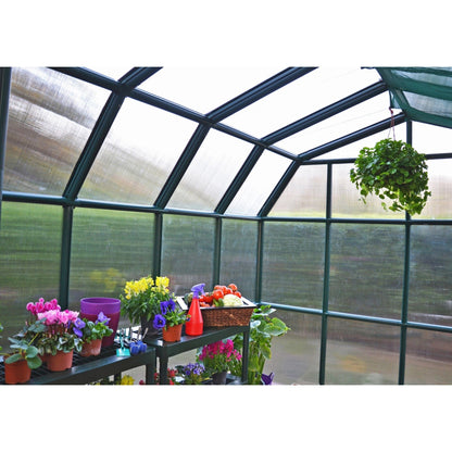Palram - Canopia | Grand Gardener Greenhouse Kit - 8 Ft Wide - Green - 6mm Twin-wall Polycarbonate Glazing - HG7208