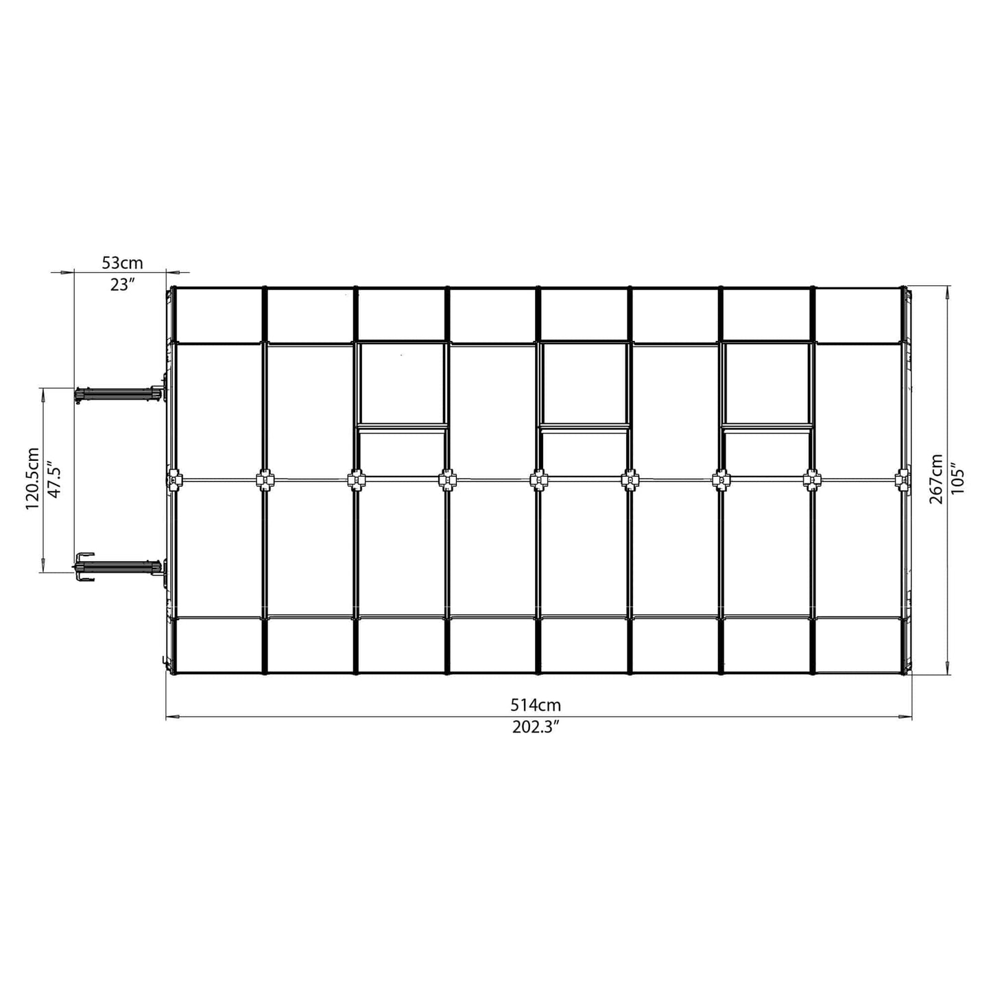 Palram - Canopia | Grand Gardener Greenhouse Kit - 8 Ft Wide - Green - 6mm Twin-wall Polycarbonate Glazing - HG7208