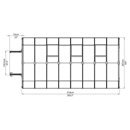 Palram - Canopia | Grand Gardener Greenhouse Kit - 8 Ft Wide - Green - 6mm Twin-wall Polycarbonate Glazing - HG7208