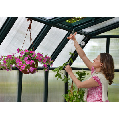 Palram - Canopia | Hobby Gardener Greenhouse Kit - 8 Ft Wide - Green With 6mm Twin-wall Polycarbonate Glazing - HG7108