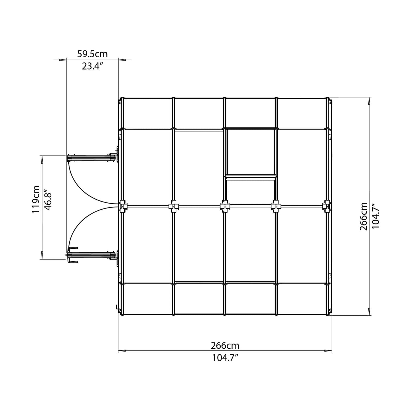 Palram - Canopia | Hobby Gardener Greenhouse Kit - 8 Ft Wide - Green With 6mm Twin-wall Polycarbonate Glazing - HG7108