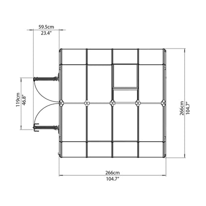 Palram - Canopia | Hobby Gardener Greenhouse Kit - 8 Ft Wide - Green With 6mm Twin-wall Polycarbonate Glazing - HG7108