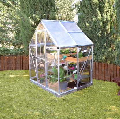 Palram - Canopia | Hybrid Greenhouse Kit - Silver With 0.8mm Polycarbonate Glazing - HG5504