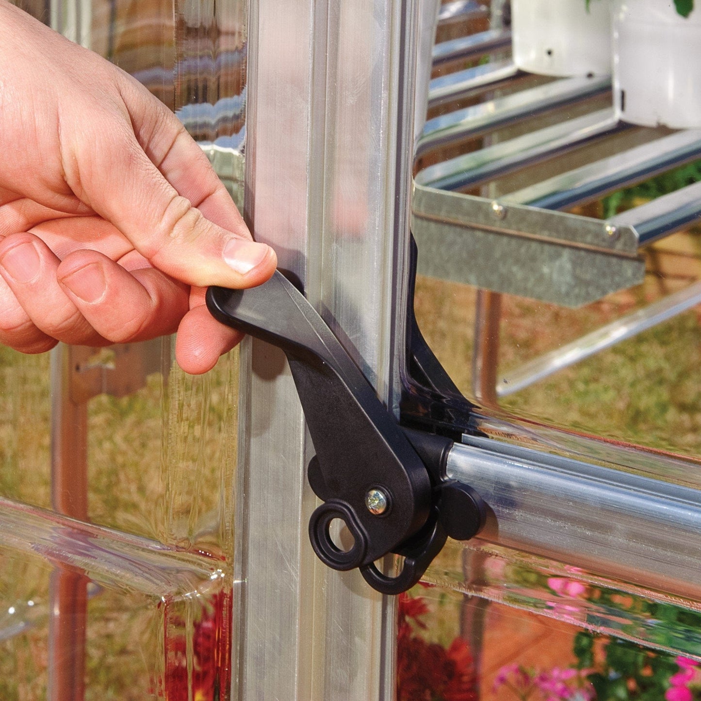 Palram - Canopia | 6x6 Ft Hybrid Greenhouse Kit - Green With 0.8mm Polycarbonate Glazing - HG5506G-1B