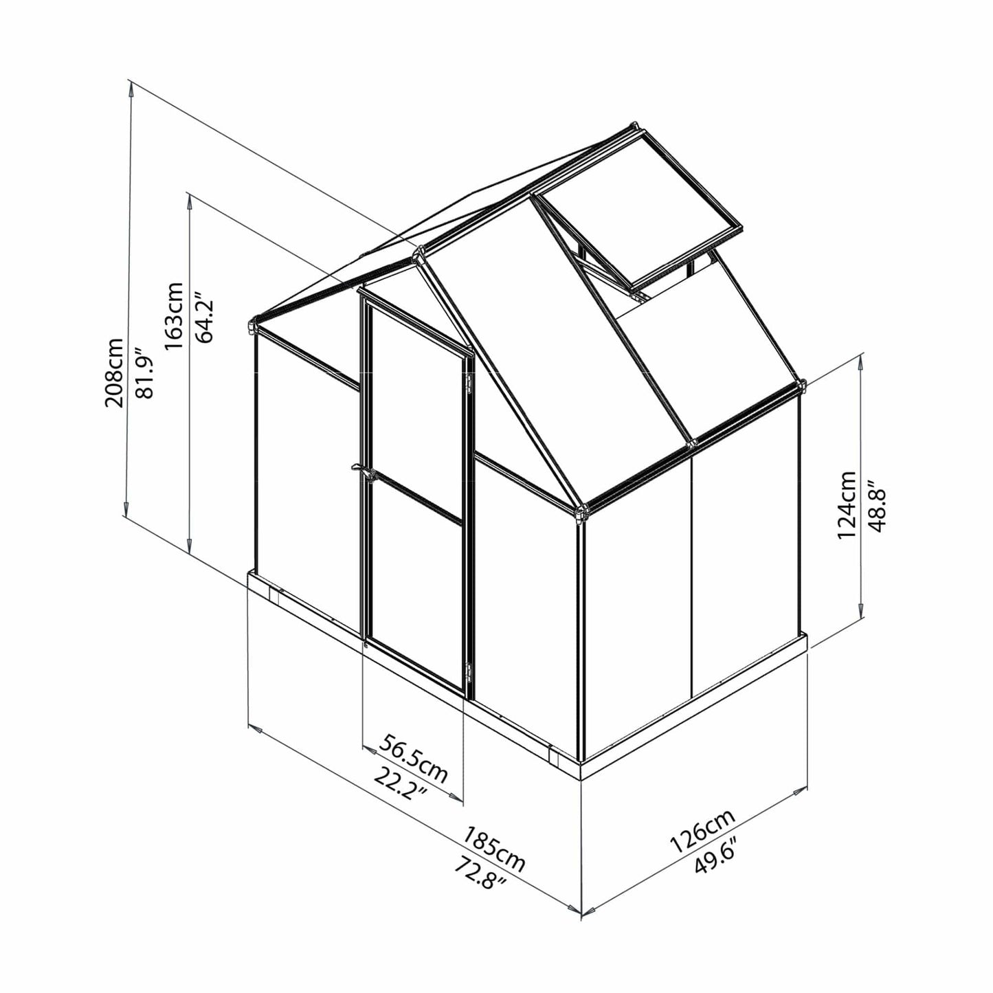 Palram - Canopia | Mythos Greenhouse Kit - 6 Ft Wide - Green With 4mm Twin-wall Polycarbonate Glazing - HG5005G