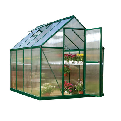 Palram - Canopia | Mythos Greenhouse Kit - 6 Ft Wide - Green With 4mm Twin-wall Polycarbonate Glazing - HG5005G