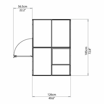 Palram - Canopia | Mythos Greenhouse Kit - 6 Ft Wide - Green With 4mm Twin-wall Polycarbonate Glazing - HG5005G