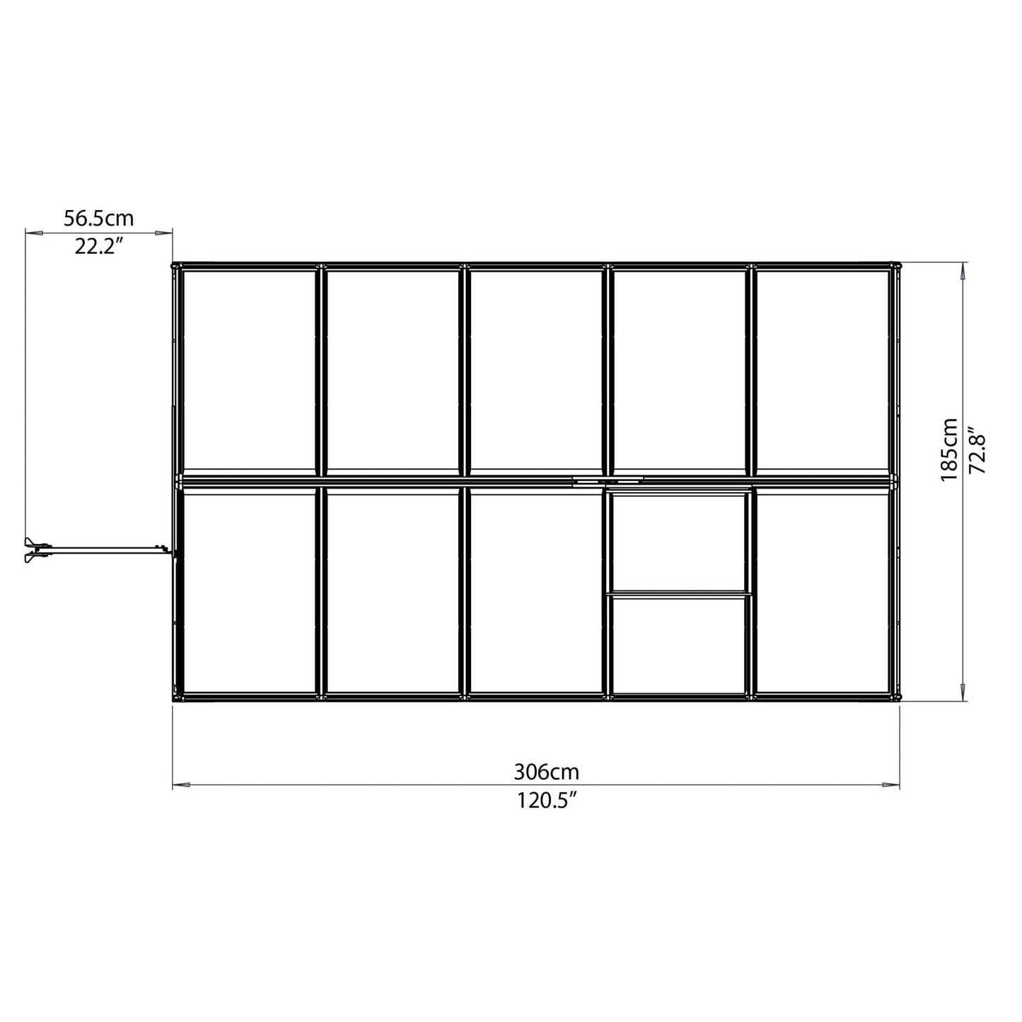 Palram - Canopia | Mythos Greenhouse Kit - 6 Ft Wide - Green With 4mm Twin-wall Polycarbonate Glazing - HG5005G