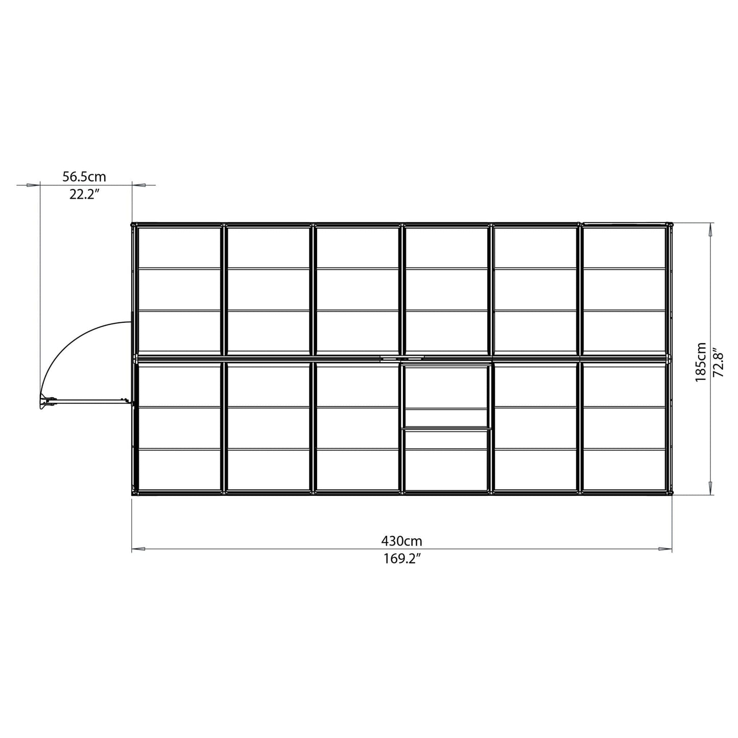 Palram - Canopia | Mythos Greenhouse Kit - 6 Ft Wide - Green With 4mm Twin-wall Polycarbonate Glazing - HG5005G