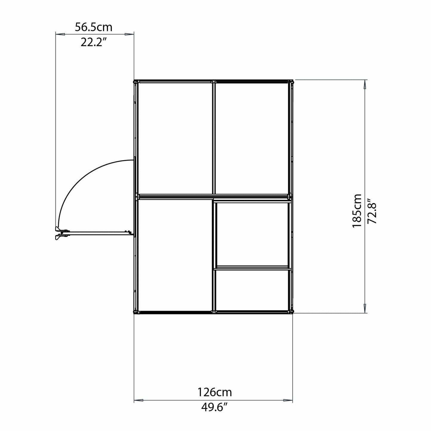 Palram - Canopia | Mythos Greenhouse Kit - 6 Ft Wide - Silver With 4mm Twin-wall Polycarbonate Glazing - HG5005