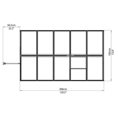Palram - Canopia | Mythos Greenhouse Kit - 6 Ft Wide - Silver With 4mm Twin-wall Polycarbonate Glazing - HG5005