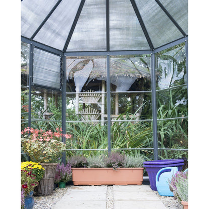 Palram - Canopia | 7x8 Ft Oasis Hex Greenhouse Kit - Gray With 0.8mm Polycarbonate Glazing - HG6000