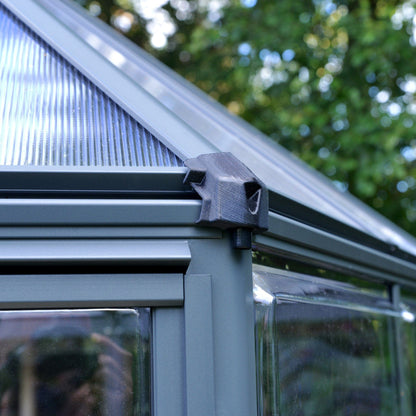 Palram - Canopia | 7x8 Ft Oasis Hex Greenhouse Kit - Gray With 0.8mm Polycarbonate Glazing - HG6000