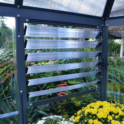 Palram - Canopia | 7x8 Ft Oasis Hex Greenhouse Kit - Gray With 0.8mm Polycarbonate Glazing - HG6000