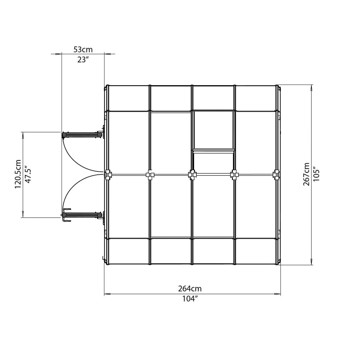 Palram - Canopia | 8x8 Ft Prestige Diffused Greenhouse Kit Package - Green With 6mm Twin-wall Polycarbonate Glazing - HG7308