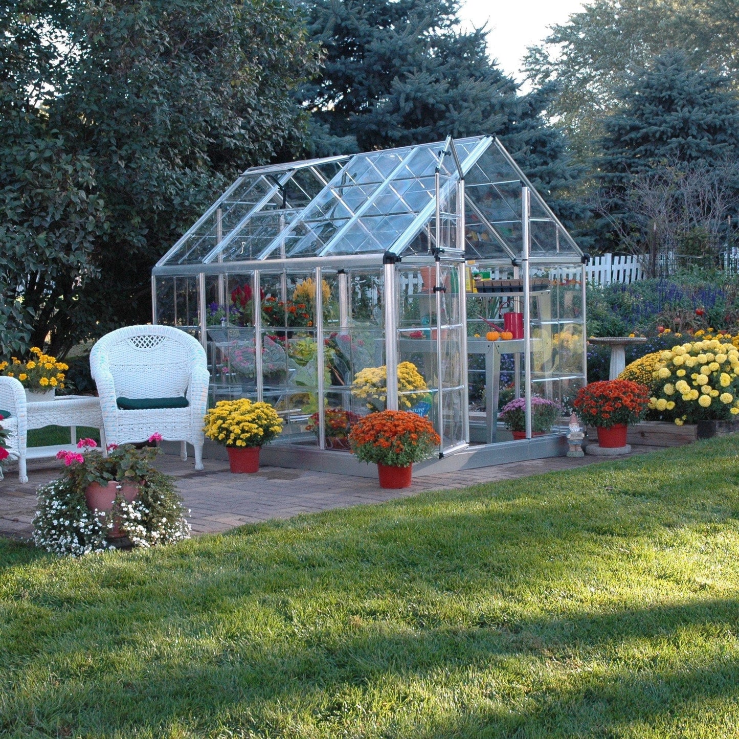 Palram - Canopia | Snap & Grow Greenhouse Kit - 6ft Wide - Silver With 0.8mm Polycarbonate Glazing - HG6008