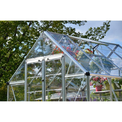 Palram - Canopia | Snap & Grow Greenhouse Kit - 8 Ft Wide - Silver With 0.8mm Polycarbonate Glazing - HG8008