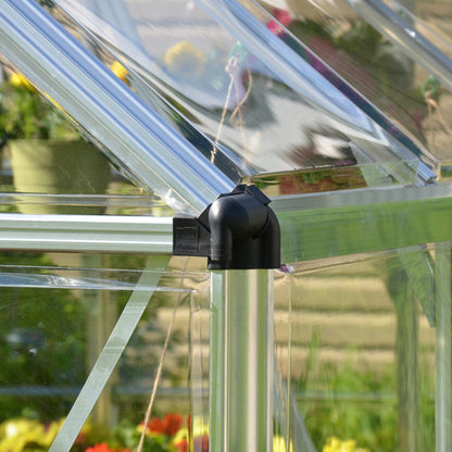 Palram - Canopia | Snap & Grow Greenhouse Kit - 8 Ft Wide - Silver With 0.8mm Polycarbonate Glazing - HG8008