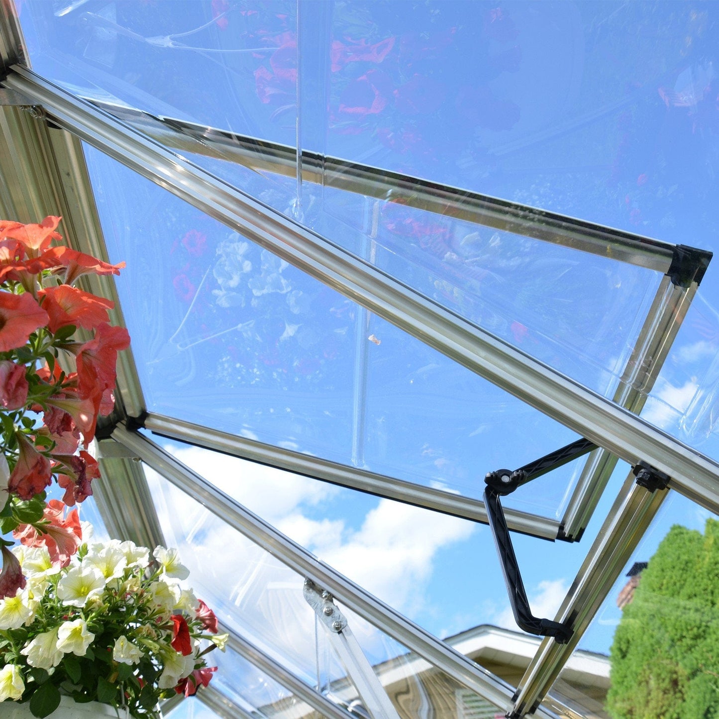 Palram - Canopia | Snap & Grow Greenhouse Kit - 8 Ft Wide - Silver With 0.8mm Polycarbonate Glazing - HG8008