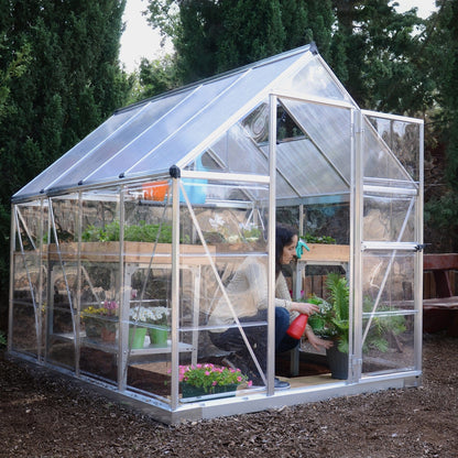 Palram - Canopia | Hybrid Greenhouse Kit - Silver With 0.8mm Polycarbonate Glazing - HG5504
