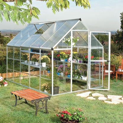 Palram - Canopia | Hybrid Greenhouse Kit - Silver With 0.8mm Polycarbonate Glazing - HG5504