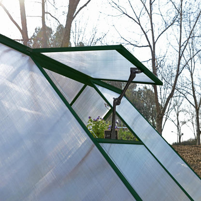 Palram - Canopia | 6x10 Ft Hybrid Greenhouse Kit - Green With 0.8mm Polycarbonate Glazing - HG5510G
