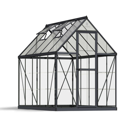 Palram - Canopia | 6x10 Ft Hybrid Greenhouse Kit - Gray With 0.8mm Polycarbonate Glazing - HG5510Y