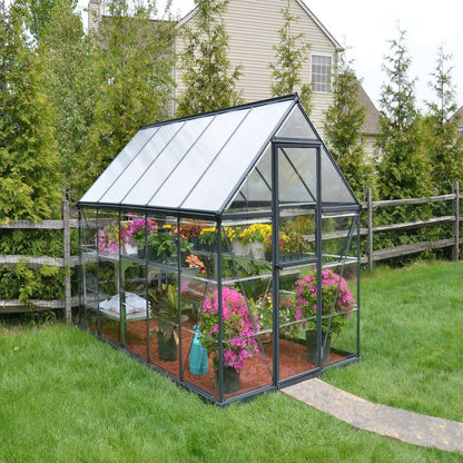 Palram - Canopia | 6x10 Ft Hybrid Greenhouse Kit - Gray With 0.8mm Polycarbonate Glazing - HG5510Y