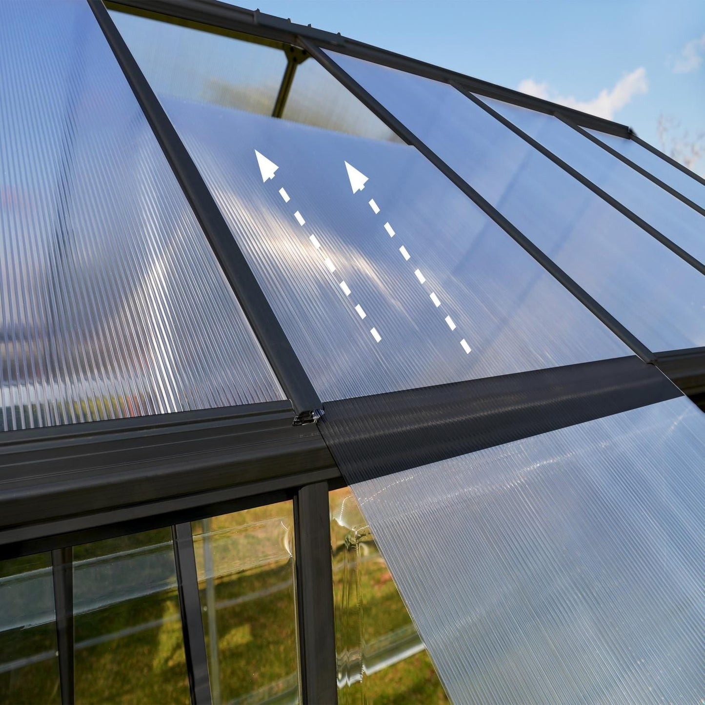 Palram - Canopia | 6x10 Ft Hybrid Greenhouse Kit - Gray With 0.8mm Polycarbonate Glazing - HG5510Y