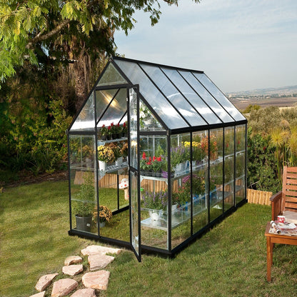 Palram - Canopia | 6x10 Ft Hybrid Greenhouse Kit - Gray With 0.8mm Polycarbonate Glazing - HG5510Y