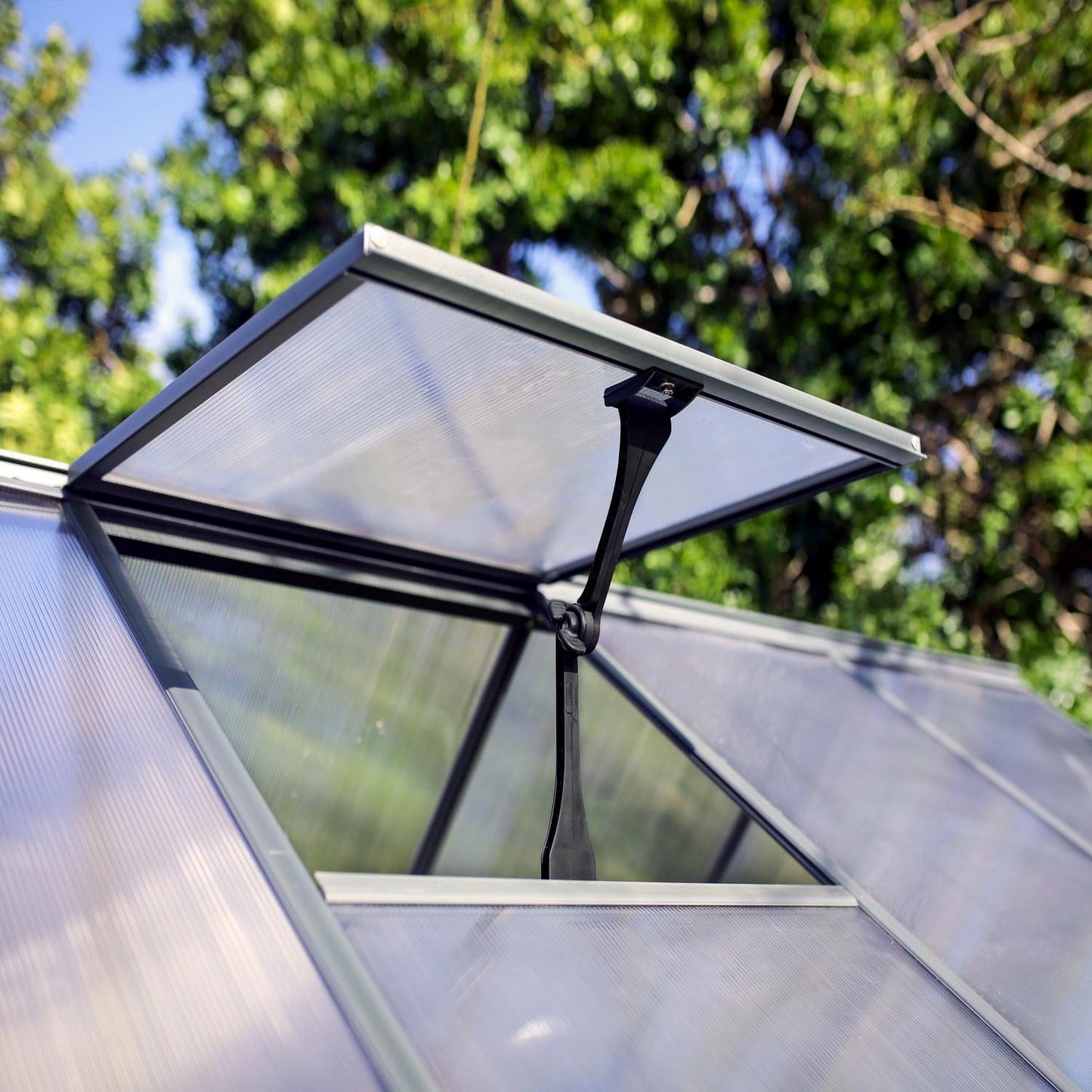 Palram - Canopia | 6x4 Ft Hybrid Greenhouse Kit - Gray With 0.8mm Polycarbonate Glazing - HG5504Y