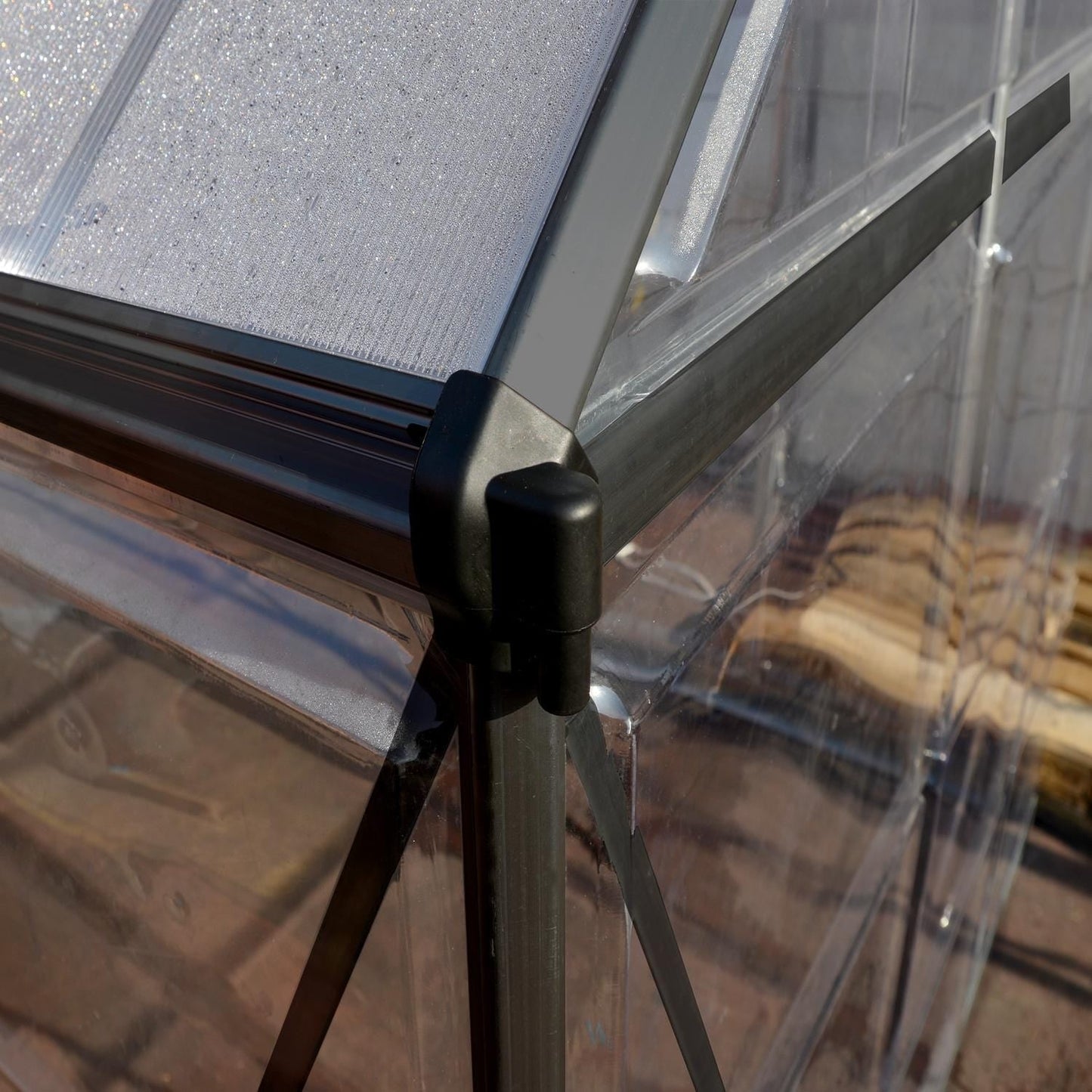 Palram - Canopia | 6x4 Ft Hybrid Greenhouse Kit - Gray With 0.8mm Polycarbonate Glazing - HG5504Y