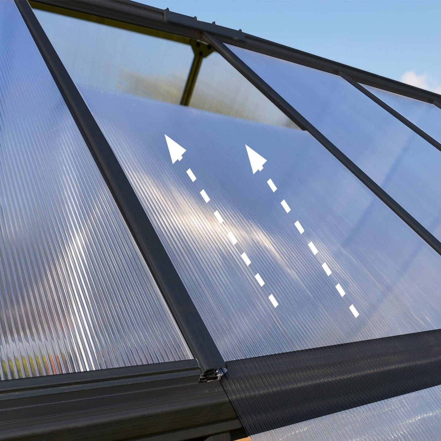 Palram - Canopia | 6x8 Ft Hybrid Greenhouse Kit - Gray With 0.8mm Polycarbonate Glazing - HG5508Y