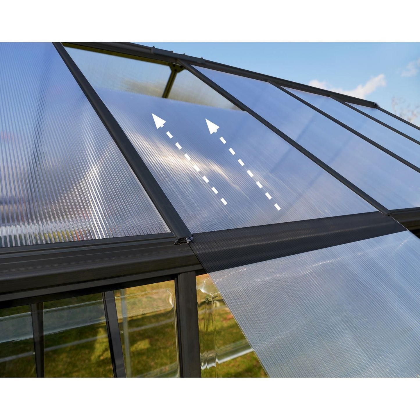 Palram - Canopia | 6x10 Ft Mythos Greenhouse Kit - Gray With 4mm Twin-wall Polycarbonate Glazing - HG5010Y